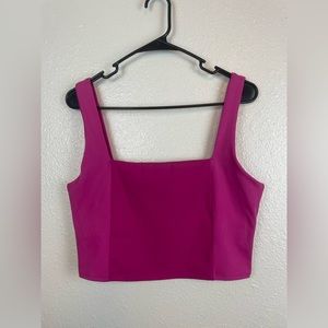 NEW Sincerly Jules active hot pink cropped active tank top size Large